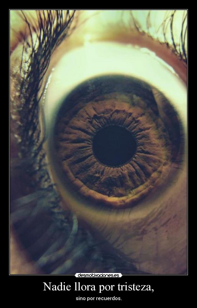 Nadie llora por tristeza, - sino por recuerdos.