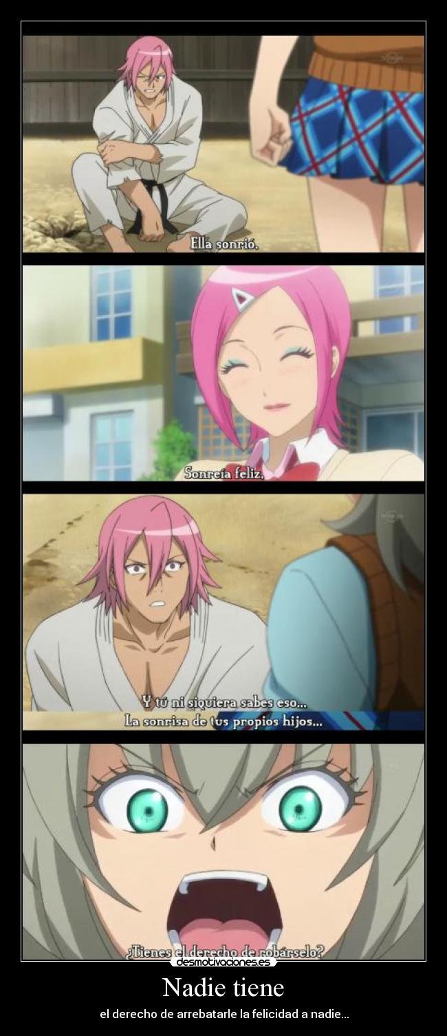 carteles anime sonrisa feliz padres insensibles robar felicidad hijos ichiko binbougami desmotivaciones