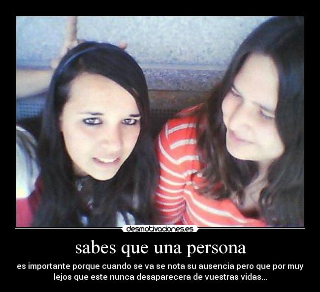 sabes que una persona -