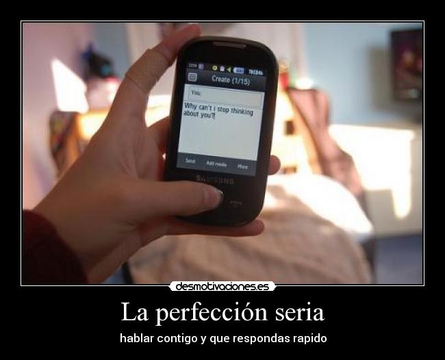 La perfección seria - hablar contigo y que respondas rapido