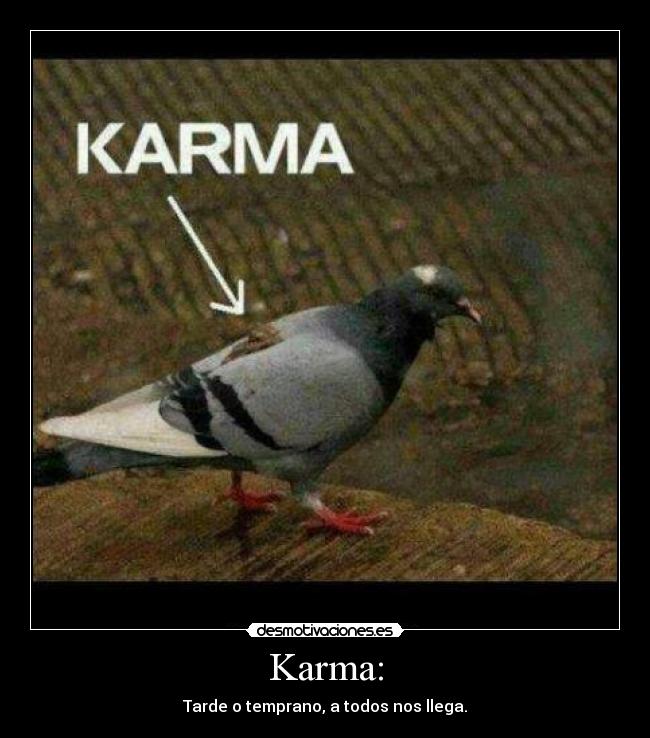 Karma: - Tarde o temprano, a todos nos llega.