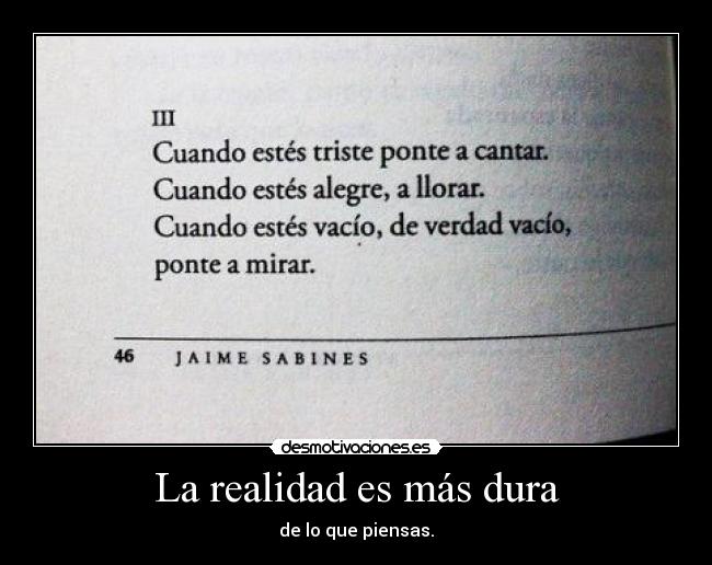 La realidad es más dura -