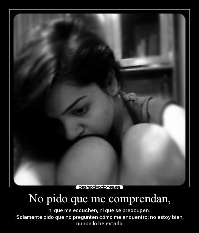 No pido que me comprendan, -