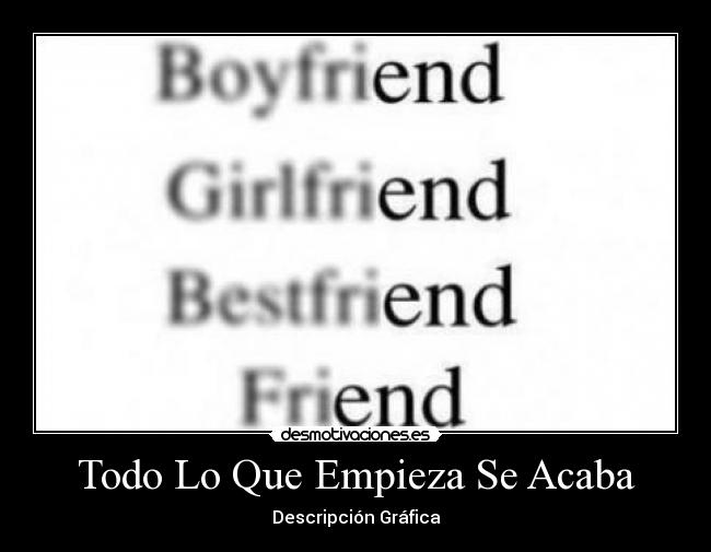 Todo Lo Que Empieza Se Acaba - Descripción Gráfica