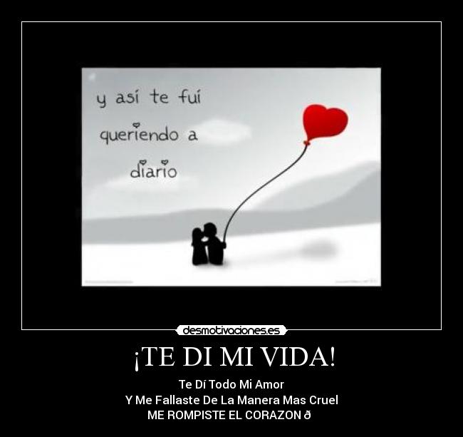 ¡TE DI MI VIDA! - Te Dí Todo Mi Amor
Y Me Fallaste De La Manera Mas Cruel
ME ROMPISTE EL CORAZON 💔