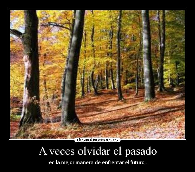 A veces olvidar el pasado - es la mejor manera de enfrentar el futuro..