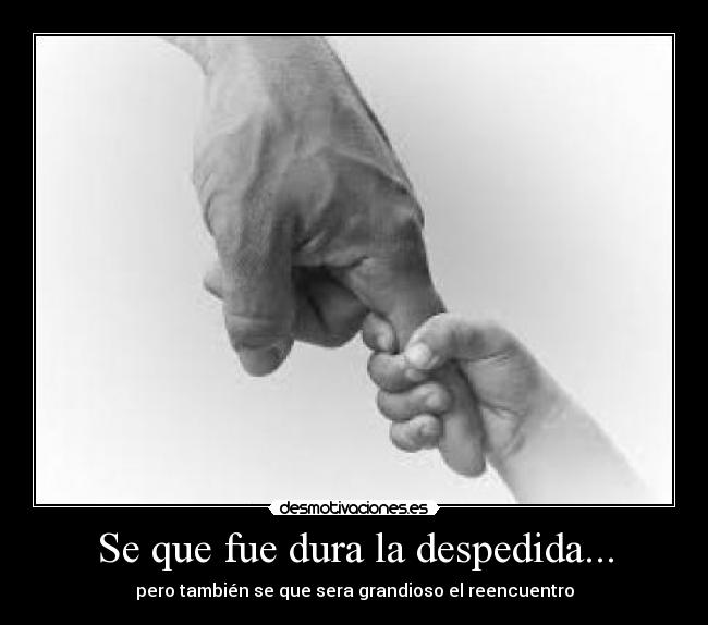 Se que fue dura la despedida... - pero también se que sera grandioso el reencuentro