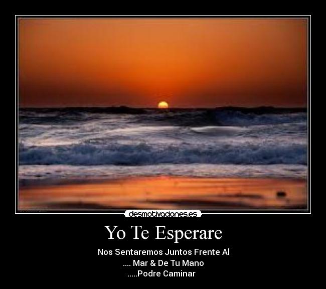 Yo Te Esperare - Nos Sentaremos Juntos Frente Al
.... Mar & De Tu Mano
.....Podre Caminar ♥♥