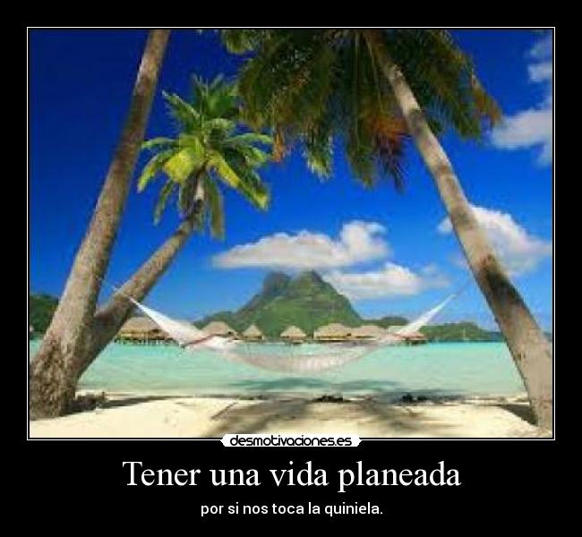 Tener una vida planeada -