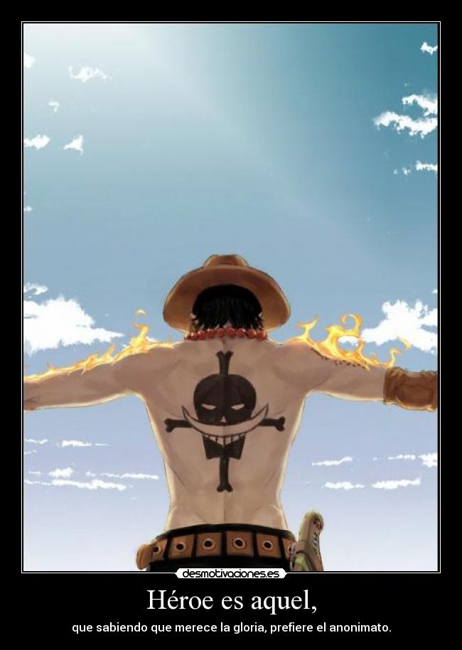 carteles one piece portgas ace anime desmotivaciones