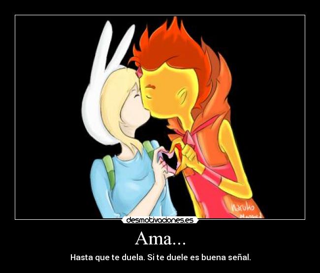 carteles hora aventura fionna principe flama adventure time amor desmotivaciones