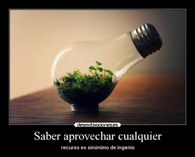 Saber aprovechar cualquier -