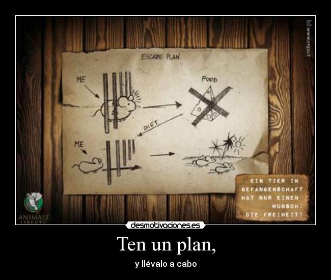 Ten un plan, - y llévalo a cabo