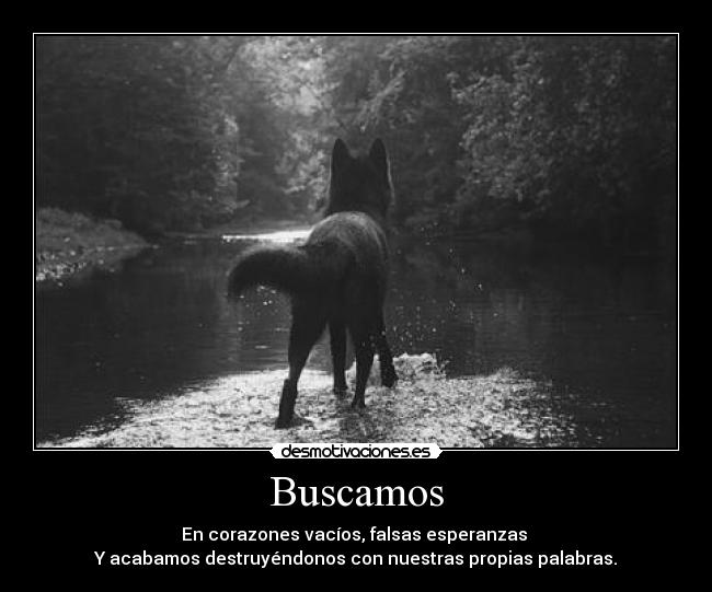 Buscamos - En corazones vacíos, falsas esperanzas
Y acabamos destruyéndonos con nuestras propias palabras.