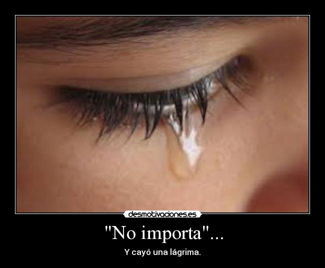 No importa... - Y cayó una lágrima.