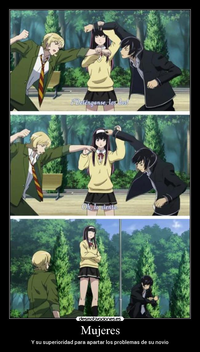 carteles anime animes mujeres novios curiosidad comicos code breaker desmotivaciones