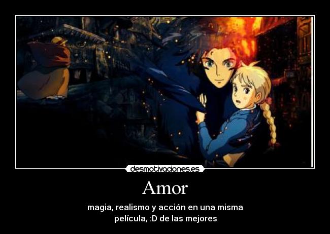 carteles amor castillo ambulante peliculas animado amor anime desmotivaciones