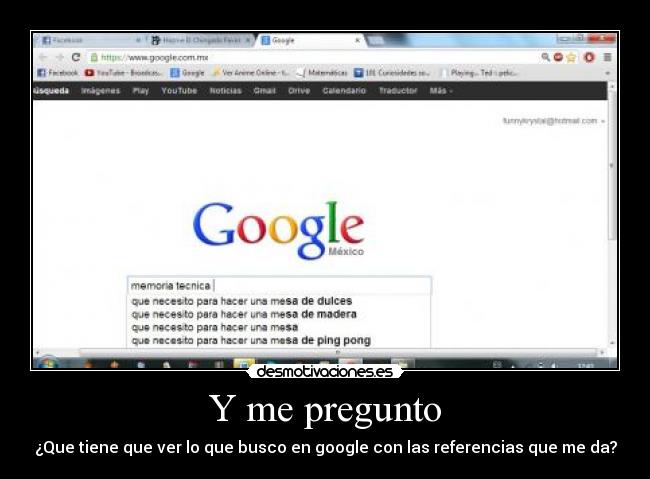 Y me pregunto - ¿Que tiene que ver lo que busco en google con las referencias que me da?