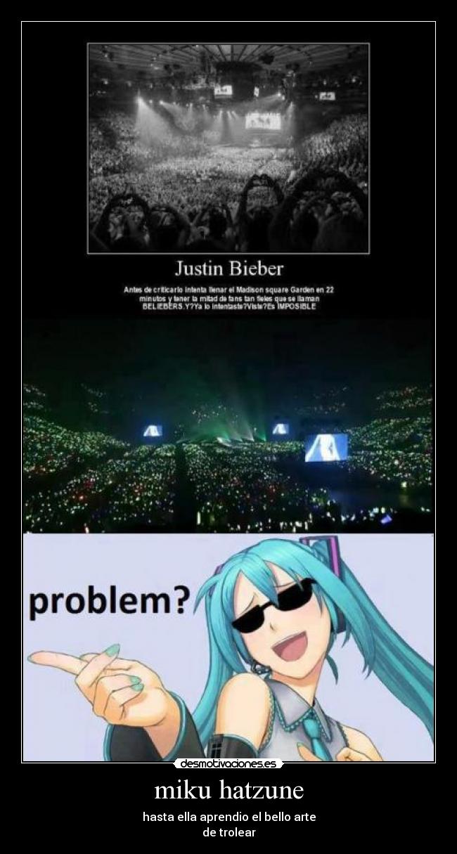 carteles miku troll justin gayber desmotivaciones