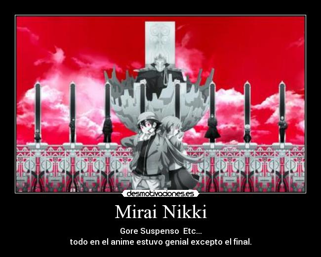carteles mirai nikki desmotivaciones