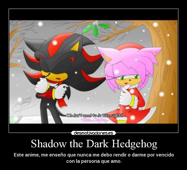 Shadow the Dark Hedgehog - Este anime, me enseño que nunca me debo rendir o darme por vencido
con la persona que amo.