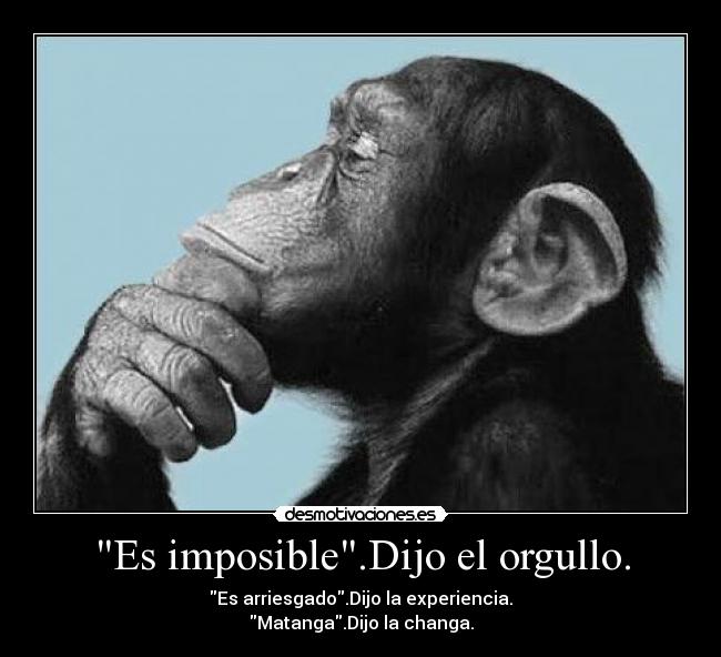 Es imposible.Dijo el orgullo. - 