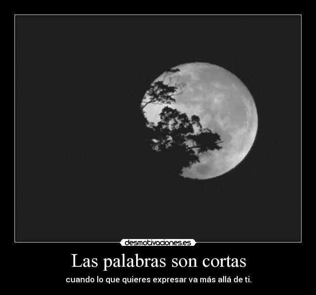 Las palabras son cortas - cuando lo que quieres expresar va más allá de ti.
