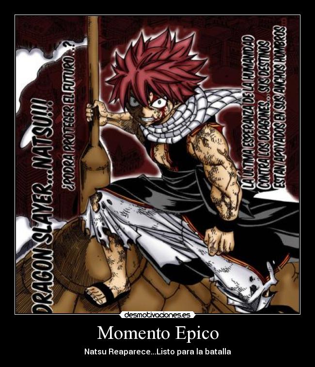 carteles natsu dragneel dragon slayer epico momento esperanza desmotivaciones