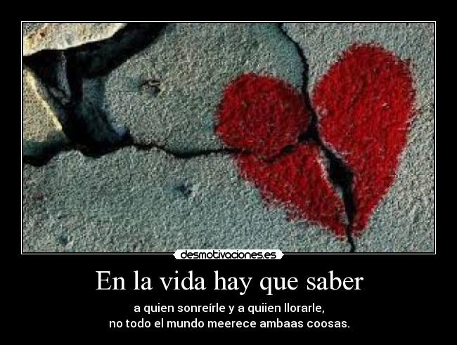En la vida hay que saber -
