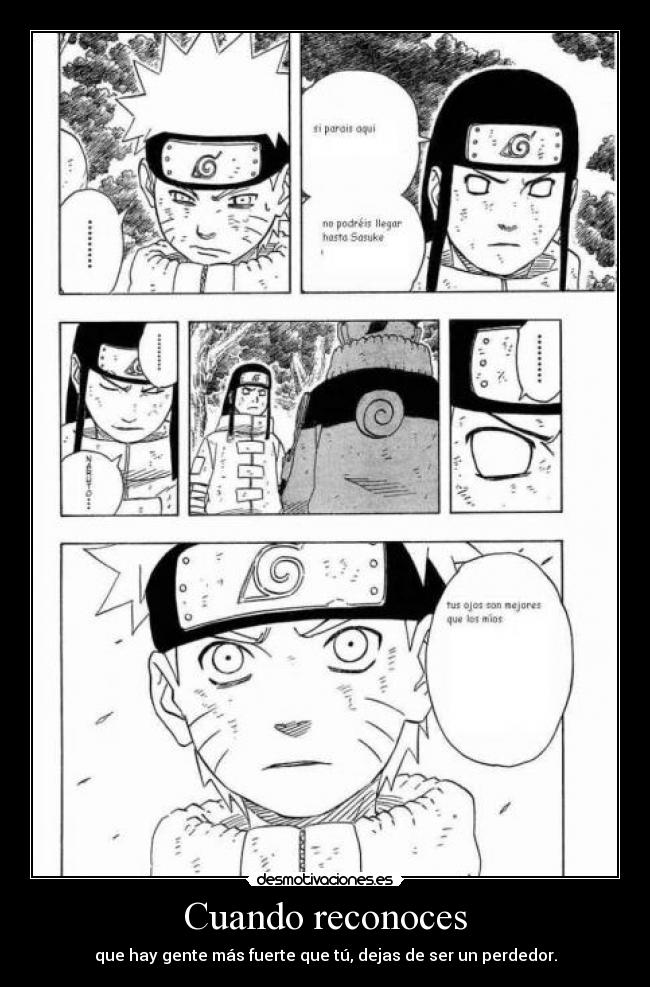 carteles ferdo naruto uzumaki neji hyuga puto amo byakugan desmotivaciones