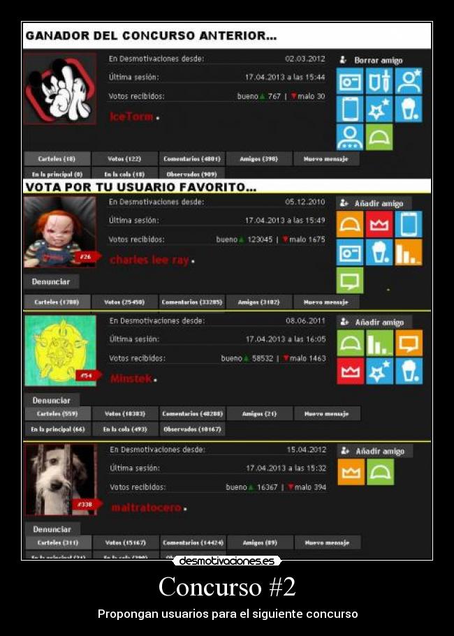 Concurso #2 - Propongan usuarios para el siguiente concurso