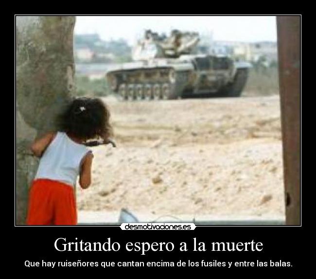 Gritando espero a la muerte - Que hay ruiseñores que cantan encima de los fusiles y entre las balas.