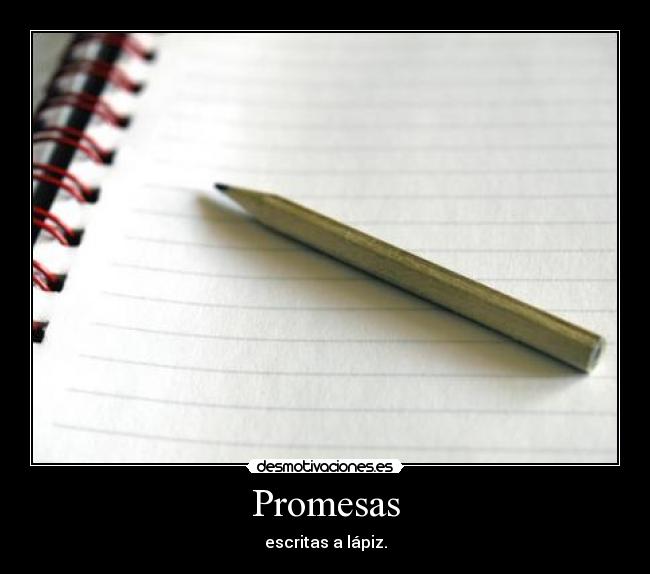 Promesas - escritas a lápiz.