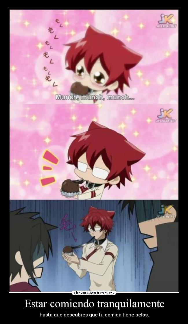 carteles anime cuticle tantei inaba comida peluda repugnancia desmotivaciones