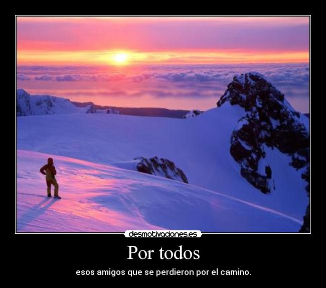 Por todos - esos amigos que se perdieron por el camino.