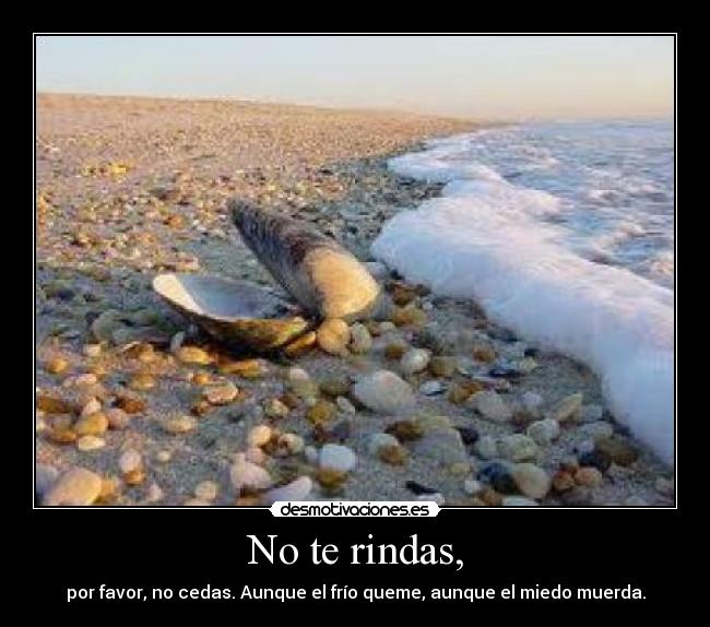 No te rindas, - por favor, no cedas. Aunque el frío queme, aunque el miedo muerda.