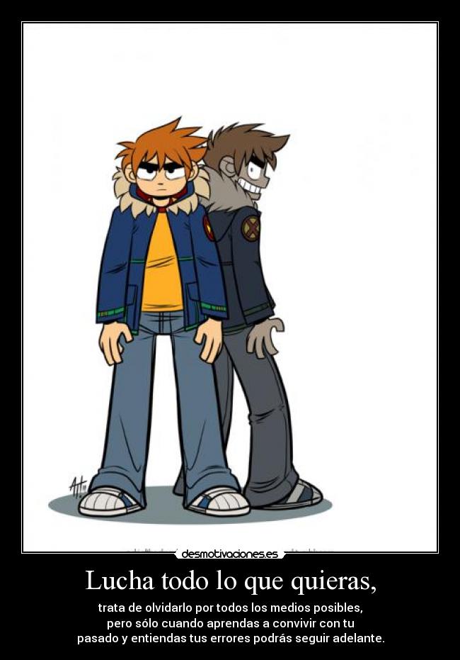 carteles megatonhammer lucha olvida pasado errores acepta adelante scott pilgrim desmotivaciones