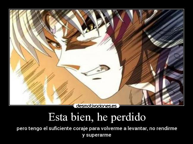 carteles anime seshomaru coraje rendirme derrota superacion desmotivaciones