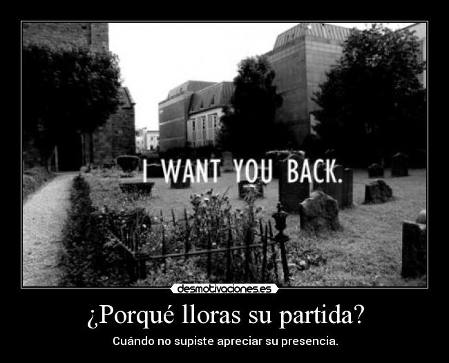 ¿Porqué lloras su partida? - 
