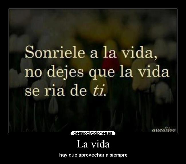 La vida - hay que aprovecharla siempre