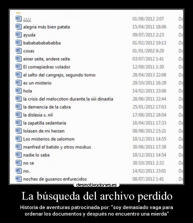 La búsqueda del archivo perdido - 