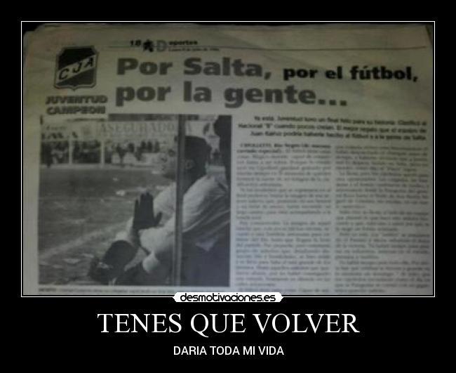 TENES QUE VOLVER - DARIA TODA MI VIDA