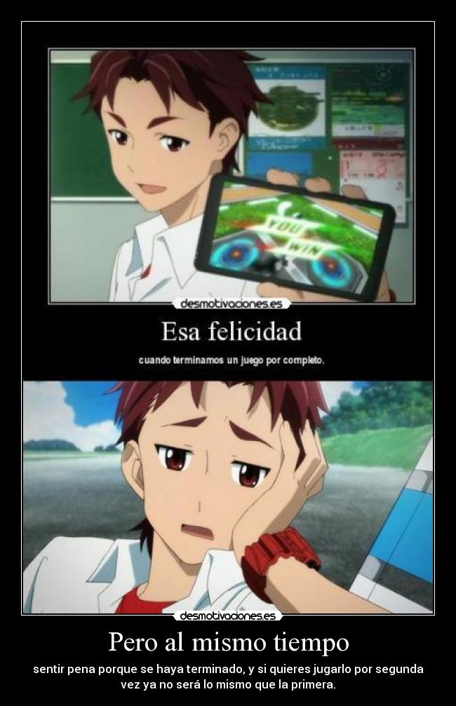 carteles anime robotics notes kaito videojuego terminado lastima felicidad mismo tiempo desmotivaciones
