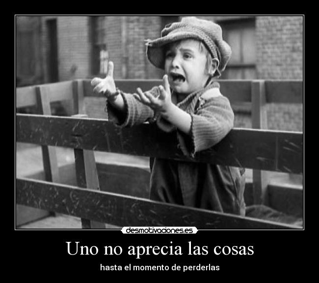 Uno no aprecia las cosas - 