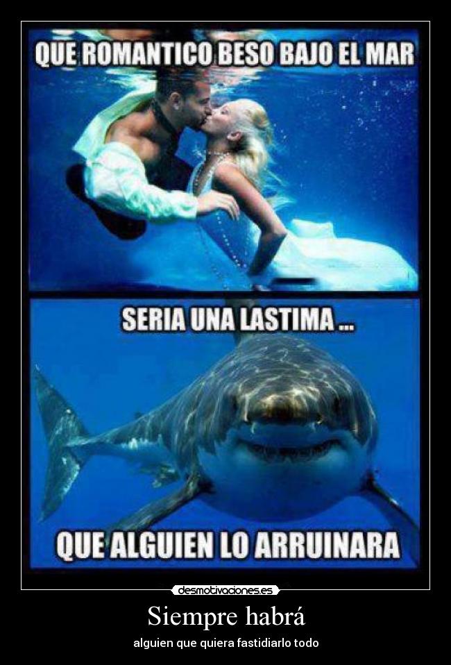 Siempre habrá - alguien que quiera fastidiarlo todo