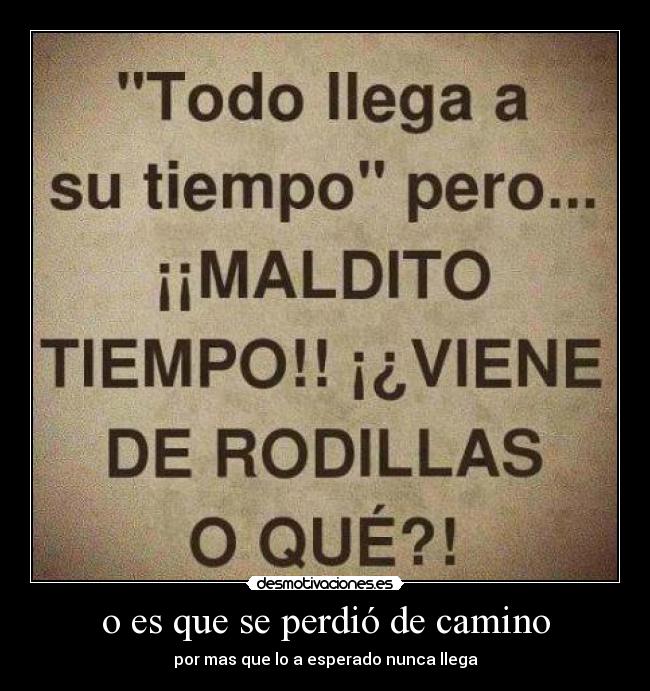 o es que se perdió de camino -