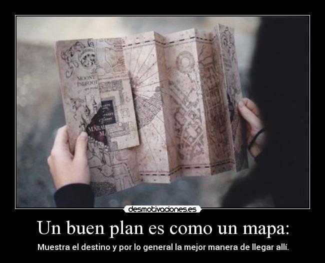 Un buen plan es como un mapa: - 