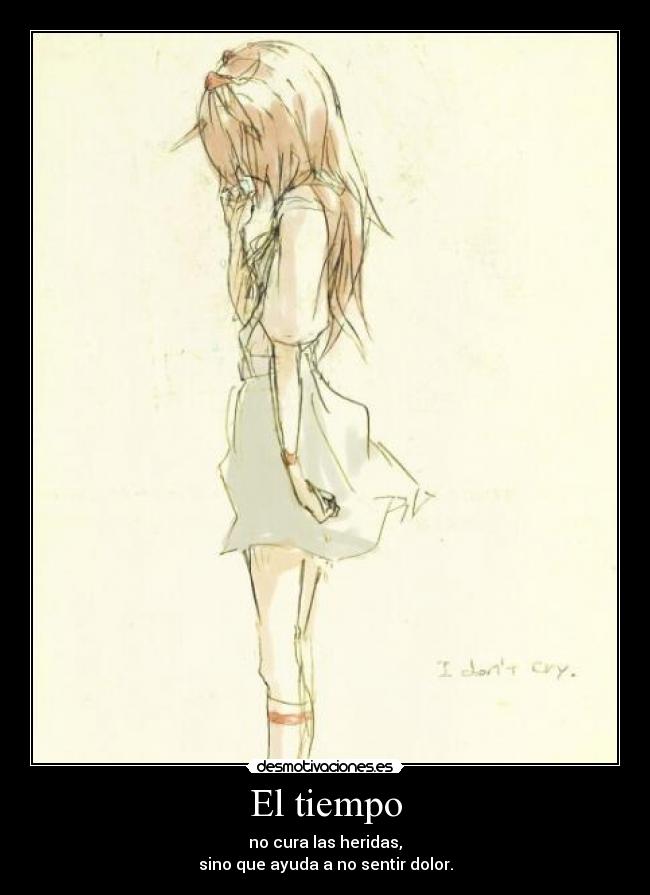 El tiempo - no cura las heridas,
sino que ayuda a no sentir dolor.