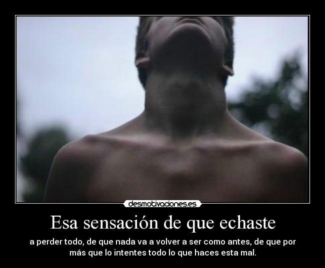 Esa sensación de que echaste -