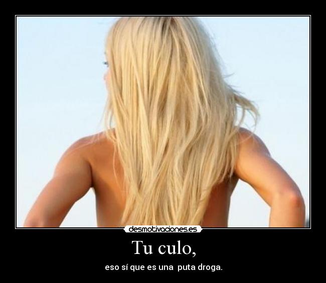 Tu culo, - eso sí que es una  puta droga.